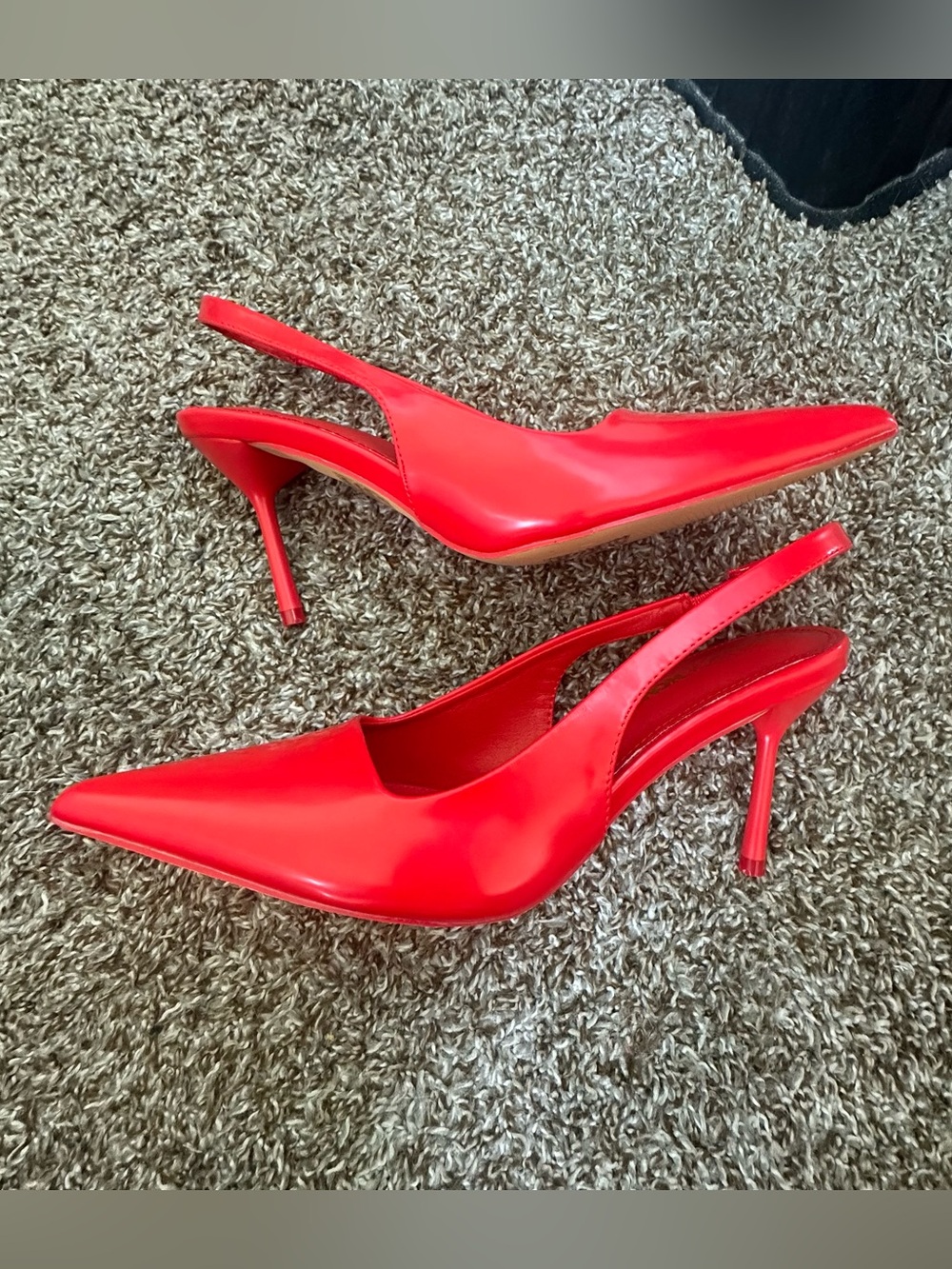 Red pump heels